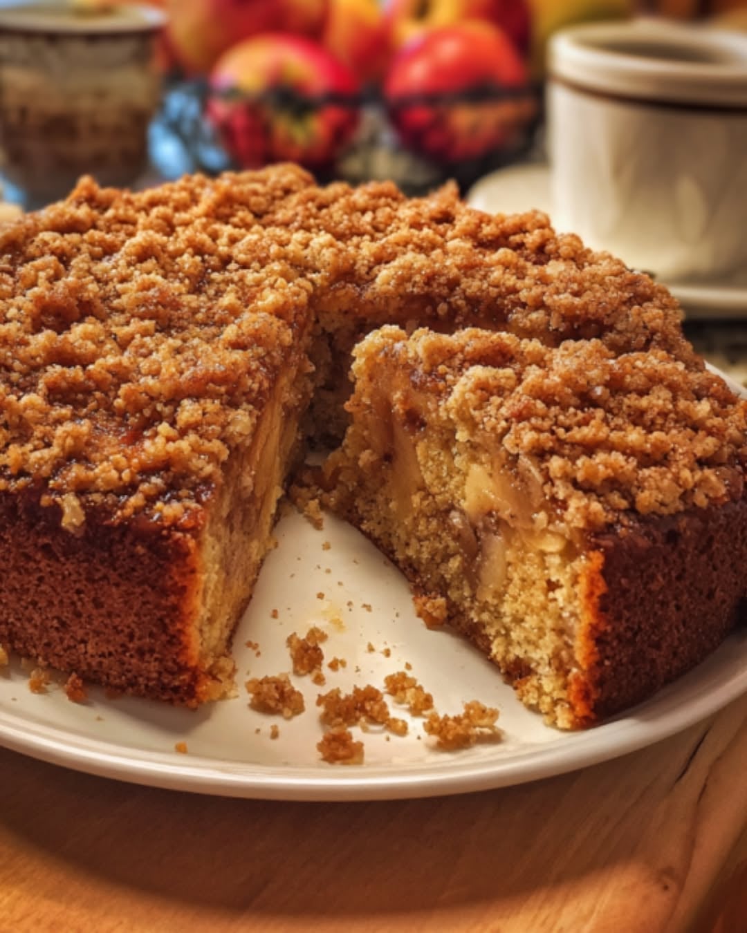 Apple Cinnamon Streusel Cake