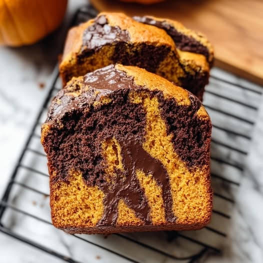 Autumn Marble Pumpkin Chocolate Quick Bread With Warm Spices