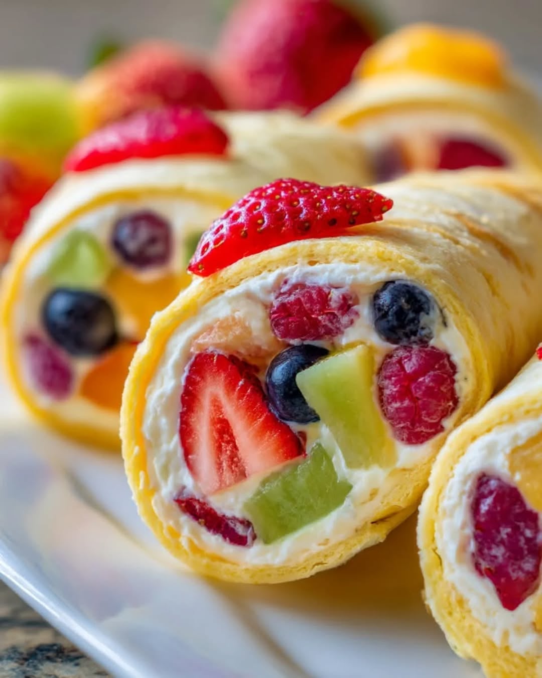 Cheesecake Fruit Salad Roll-Ups