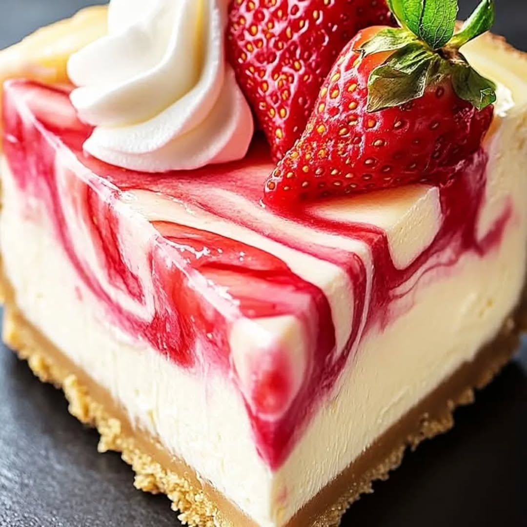 Dreamy Strawberry Swirl Cheesecake Recipe