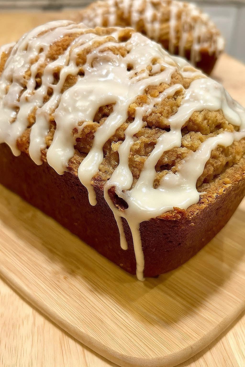 Glazed Pumpkin Bread With Crumb Topping
