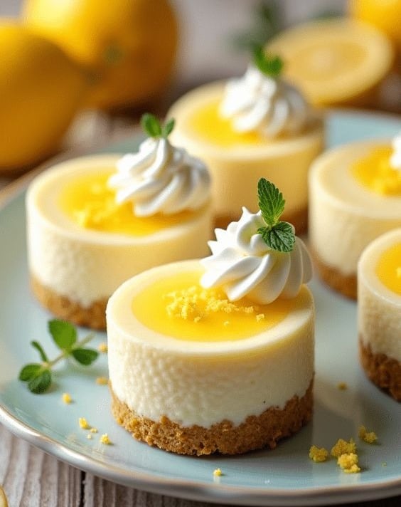 Mini Lemon Cheesecakes