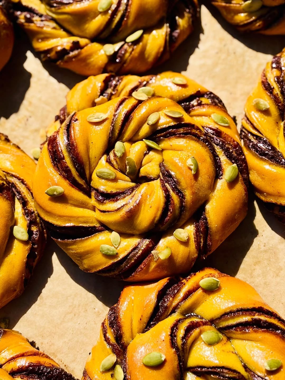 Pumpkin Chocolate Babka Buns