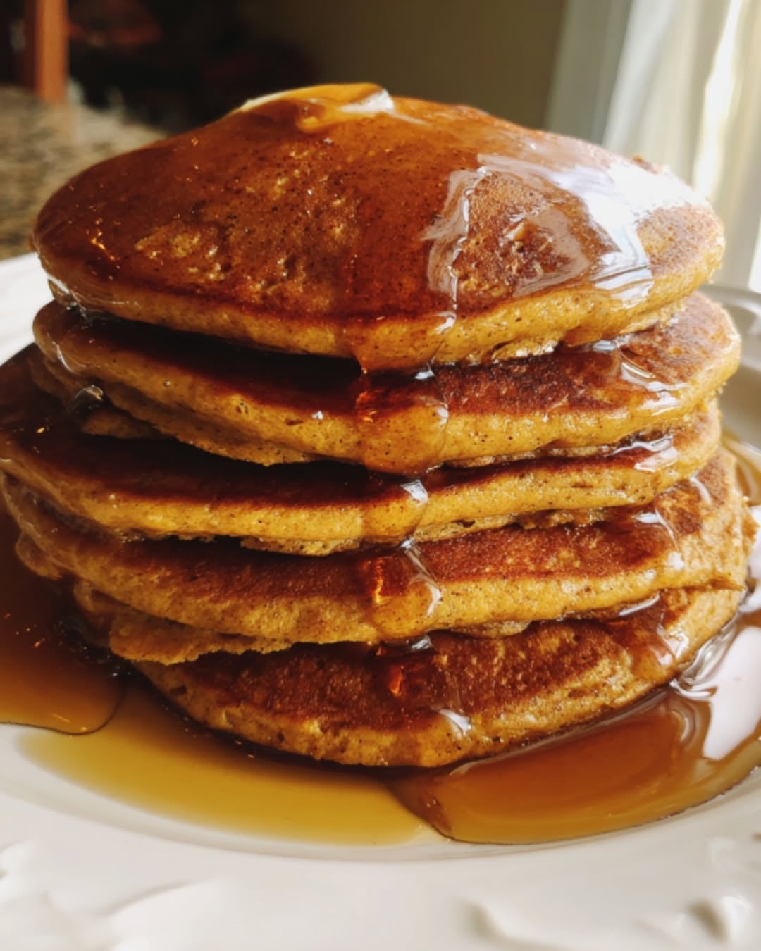 Pumpkin Pancakes With Maple Syrup