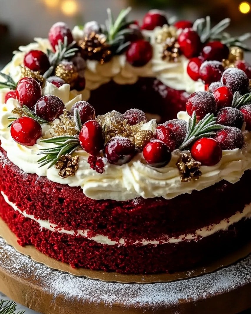Red Velvet Wreath Cake Recipe