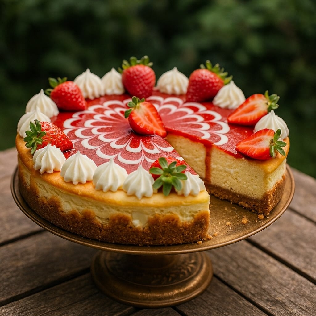 Strawberry Swirl Cheesecake